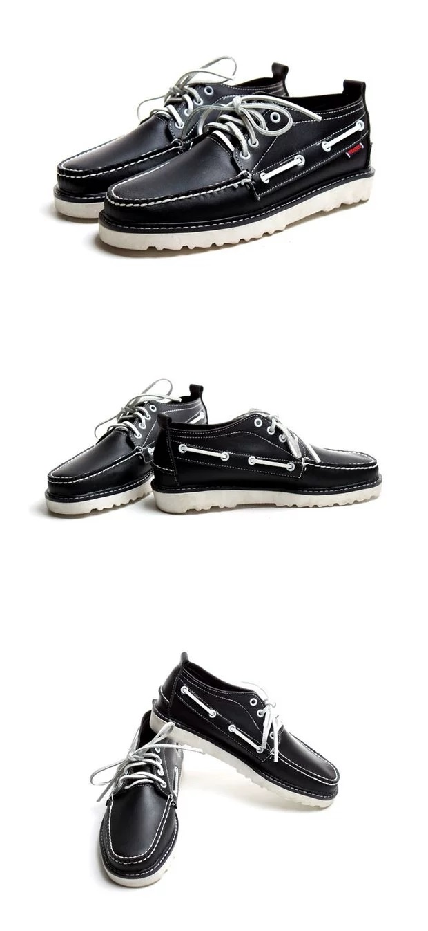 come4buy.com-Mens Black Boat Shoes