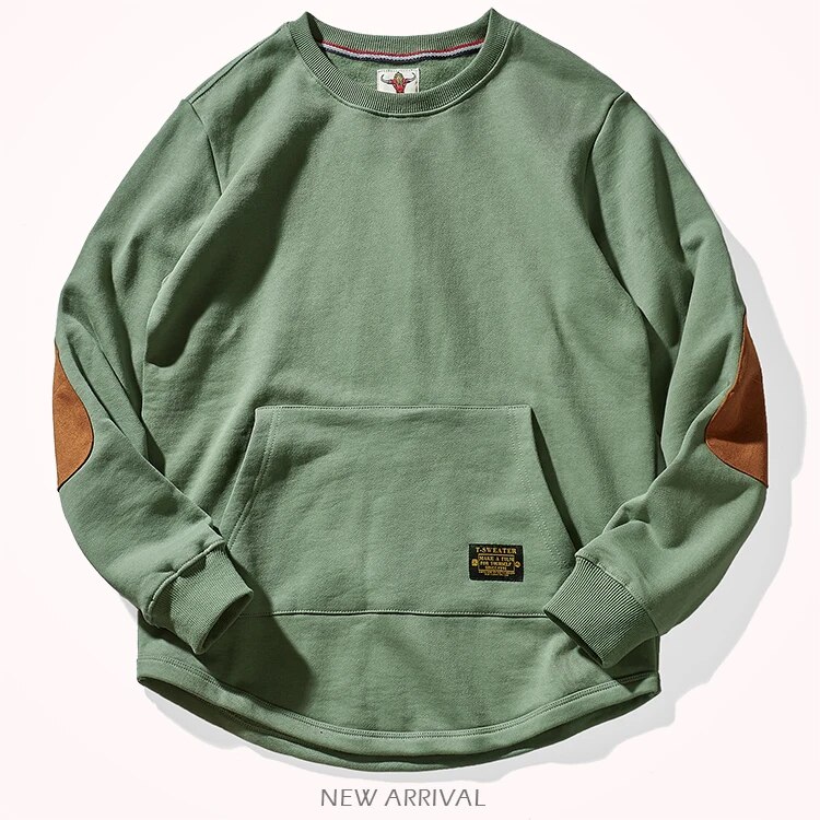 come4buy.com-Retro Heavyweight Velvet Kangaroo Pocket Sweatshirts