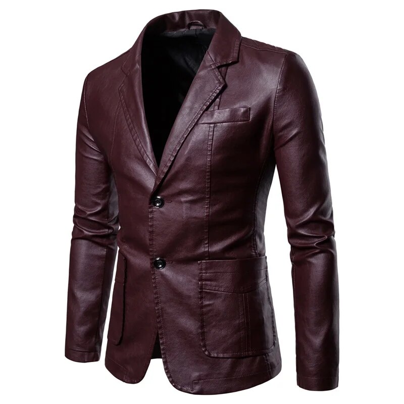Come4Buy-eShop come4buy.com-Jaqueta blazers de PU per a homes de negocis
