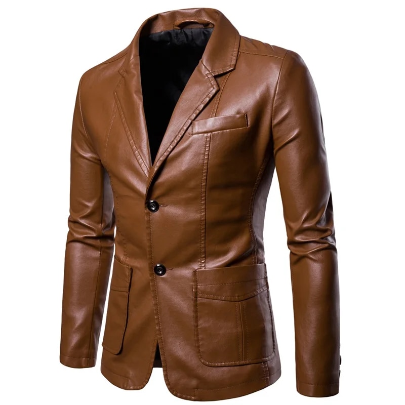 Come4Buy-eShop come4buy.com-Men Business PU Blazers Jacket