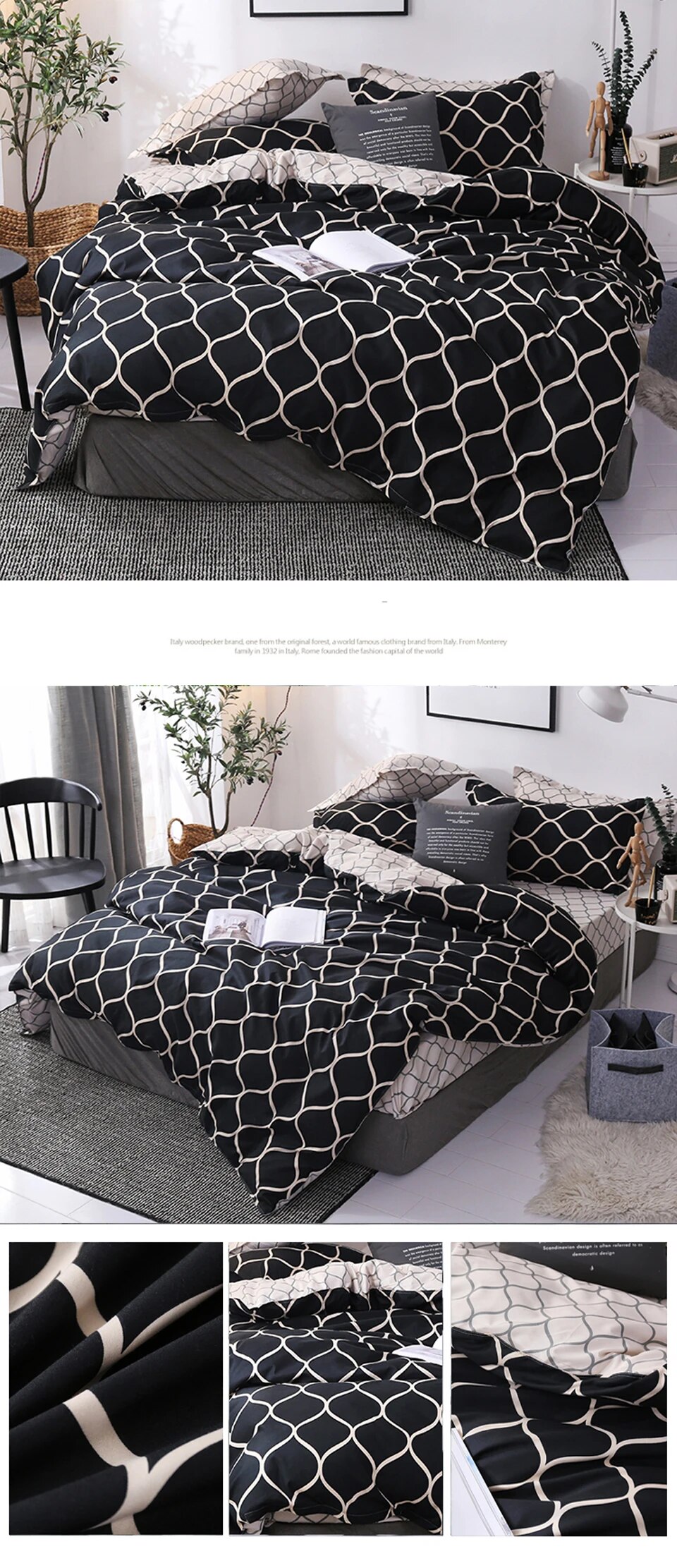Household-Kingdom hk123mart.com-Black Bedding Set