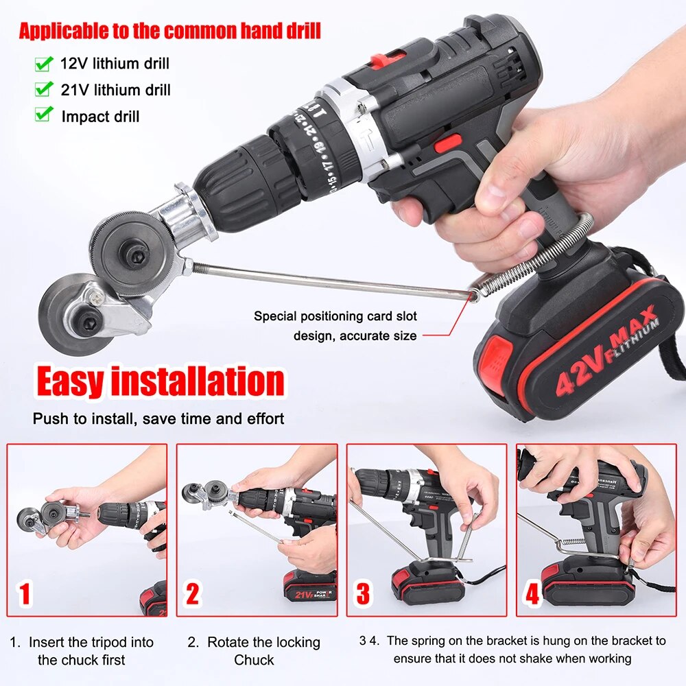 Household-Kingdom hk123mart.com-Electric drill iron sheet  to plate cutter
