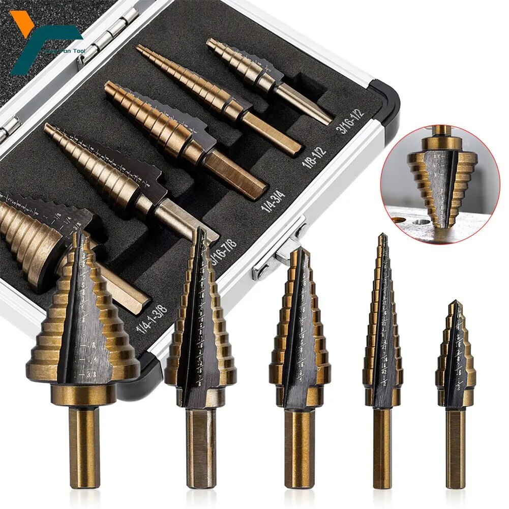 Household-Kingdom hk123mart.com-Cobalt Multiple Hole 50 Sizes Step Drill Set Tools